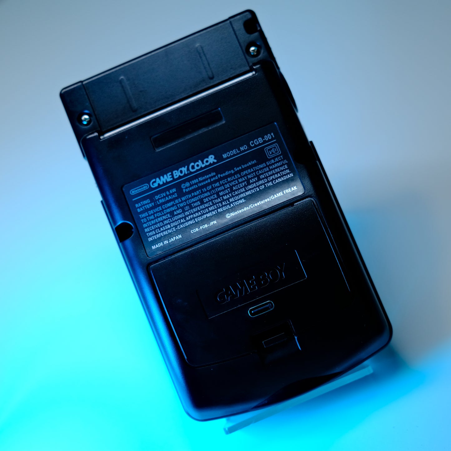 Black Gameboy Color GBC | OLED Touch Screen | Rechargeable USB-C Battery