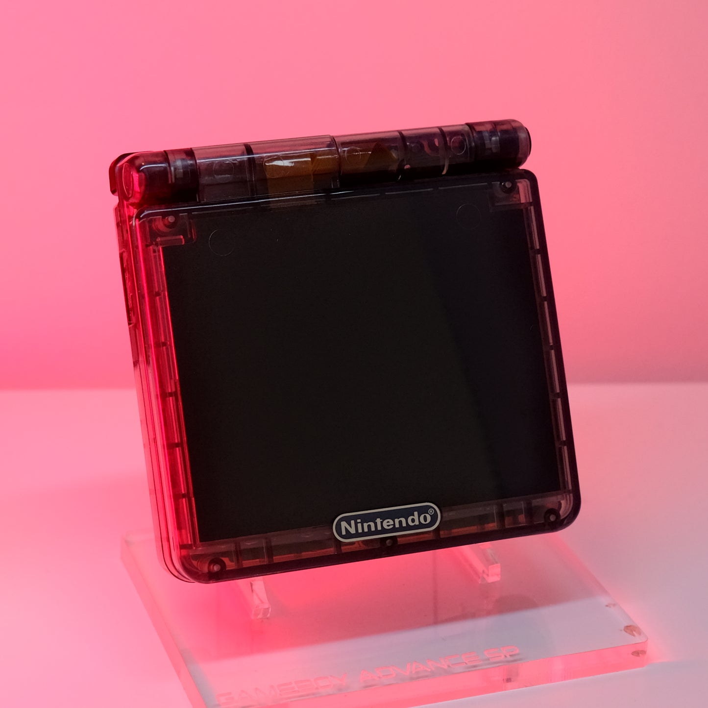 Black Crystal Clear Gameboy Advance GBA SP | IPS M2 Laminated Screen | USB-C Charging Port | New Battery | New Speaker