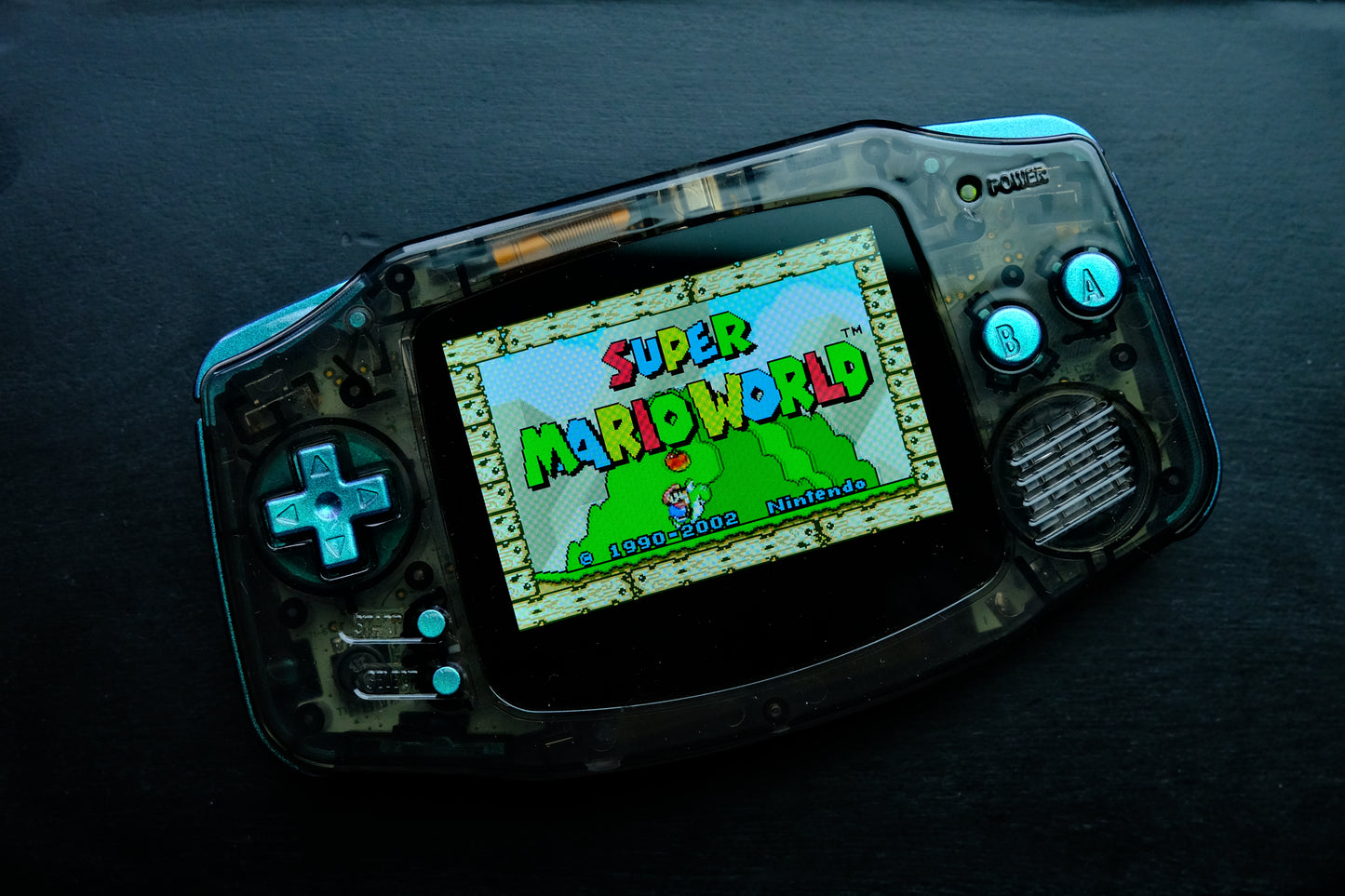 Black Crystal Clear Modded Game Boy Advance GBA with IPS V5 Screen