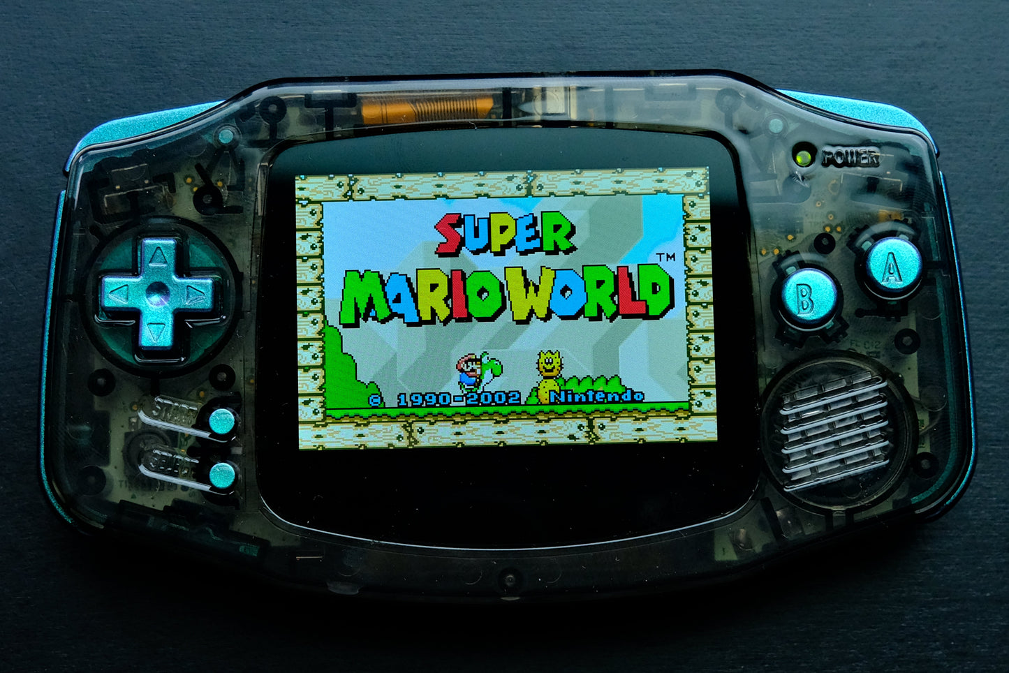 Black Crystal Clear Modded Game Boy Advance GBA with IPS V5 Screen