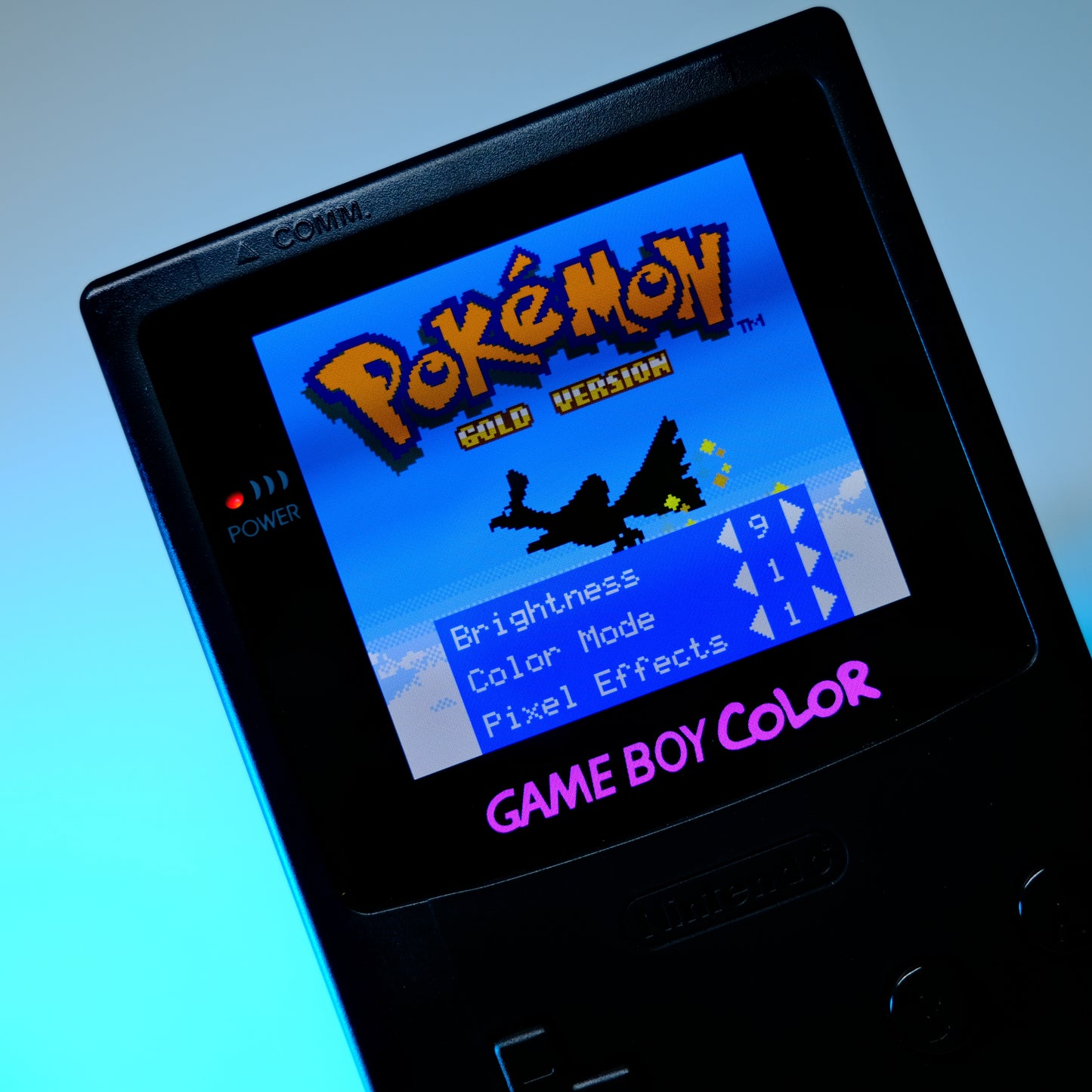Black Gameboy Color GBC | OLED Touch Screen | Rechargeable USB-C Battery