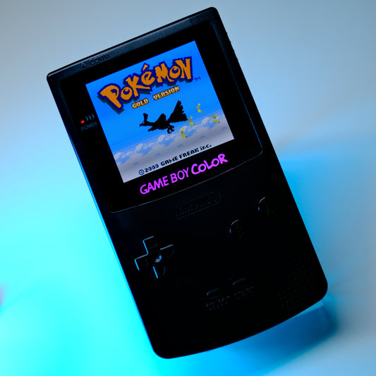 Black Gameboy Color GBC | OLED Touch Screen | Rechargeable USB-C Battery