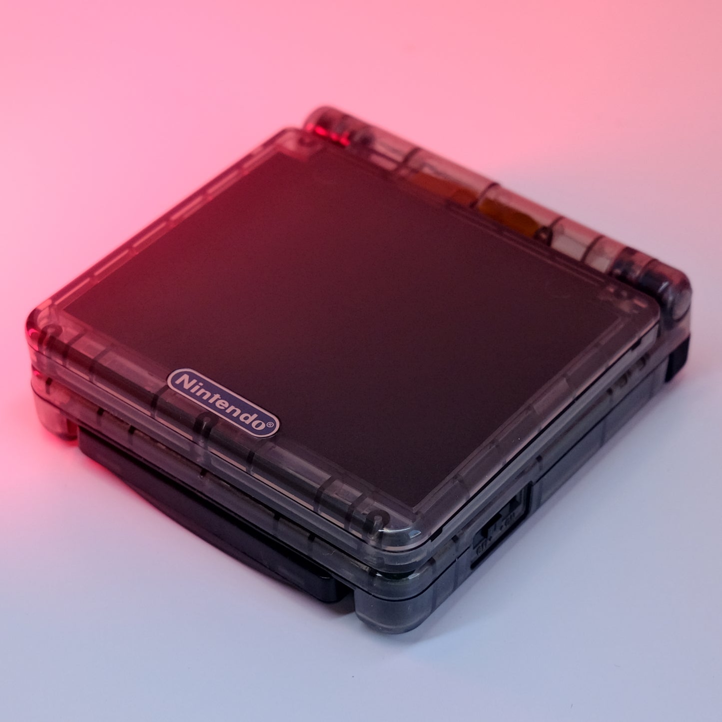 Black Crystal Clear Gameboy Advance GBA SP | IPS M2 Laminated Screen | USB-C Charging Port | New Battery | New Speaker