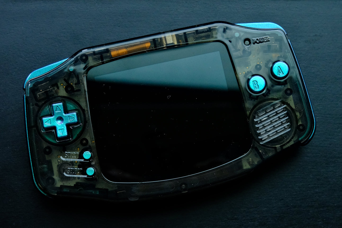 Black Crystal Clear Modded Game Boy Advance GBA with IPS V5 Screen