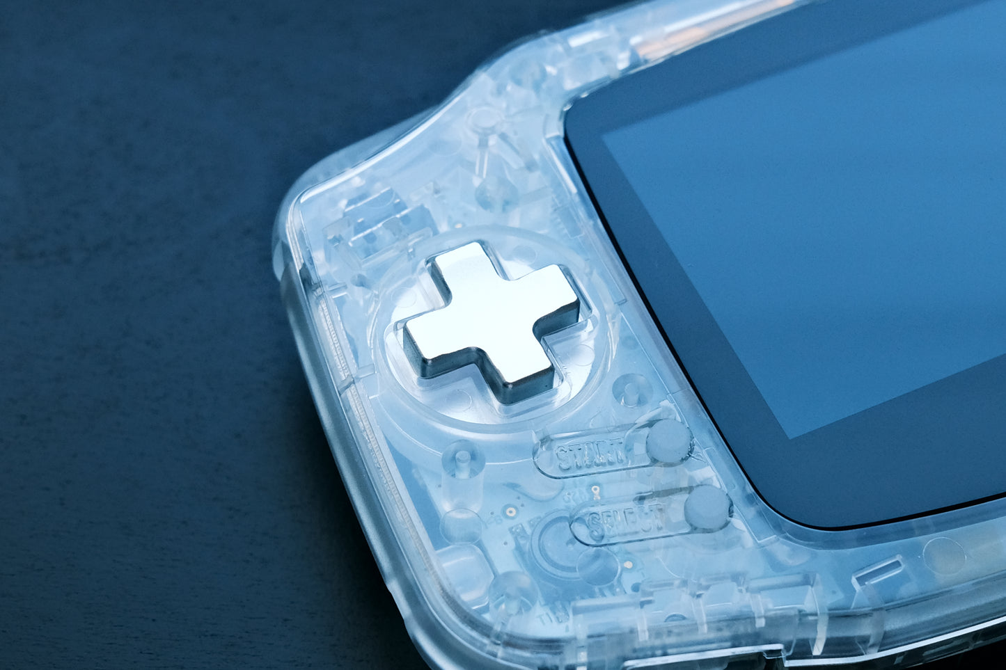 Crystal Clear Modded Game Boy Advance GBA with IPS V5 Screen, Aluminum Buttons, and USB-C Battery