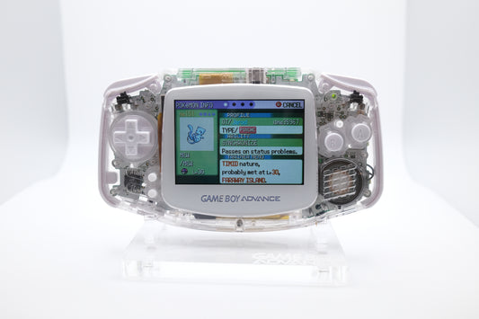 Crystal Clear Gameboy Advance GBA with IPS laminated LCD Screen V3