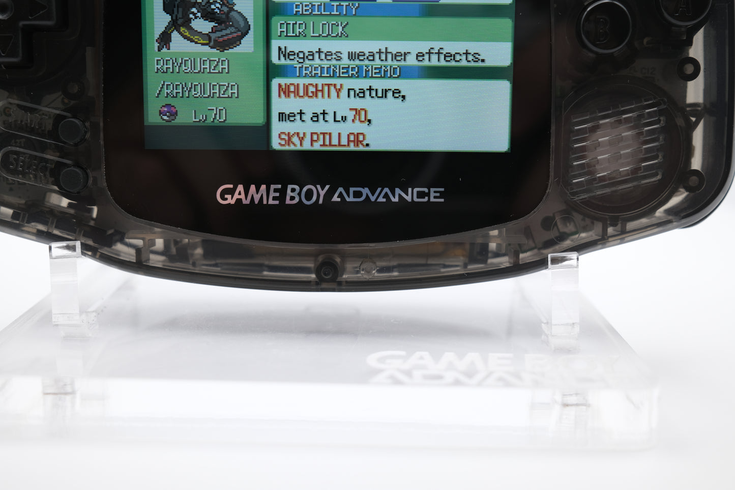 Black Crystal Clear Gameboy Advance GBA with IPS laminated LCD Screen V3