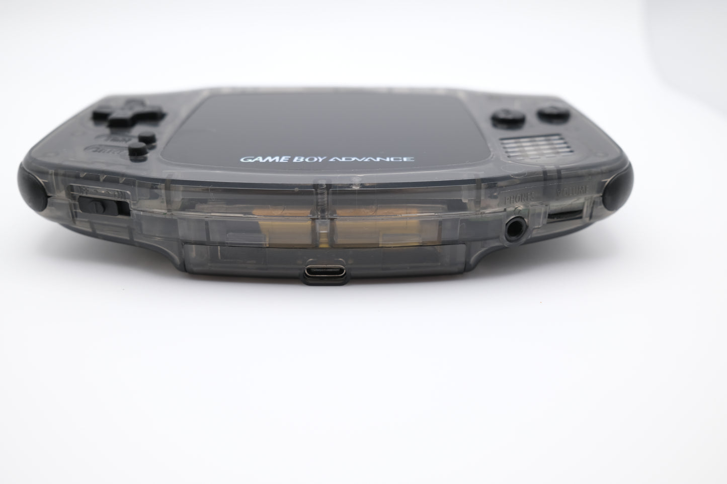 Black Crystal Clear Gameboy Advance GBA with IPS laminated LCD Screen V3