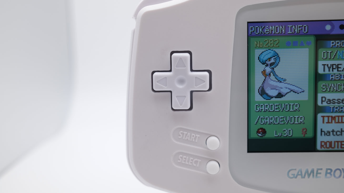 Pure White Gameboy Advance GBA with IPS laminated LCD Screen V3