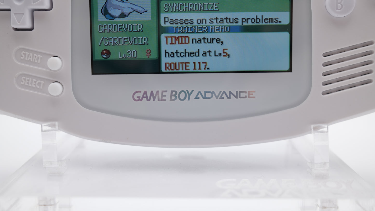 Pure White Gameboy Advance GBA with IPS laminated LCD Screen V3